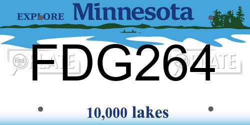 FDG264 Minnesota License Plate