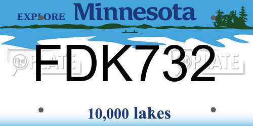 FDK732 Minnesota License Plate