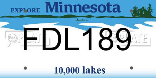 FDL189 Minnesota License Plate