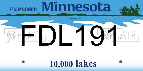 FDL191 Minnesota License Plate