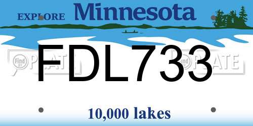 FDL733 Minnesota License Plate