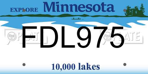 FDL975 Minnesota License Plate