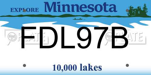 FDL97B Minnesota License Plate