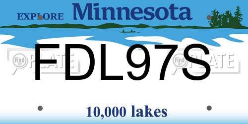 FDL97S Minnesota License Plate
