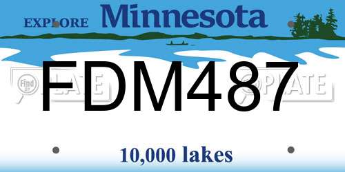 FDM487 Minnesota License Plate