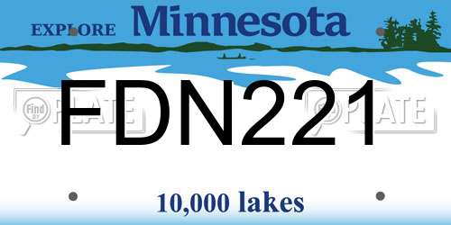 FDN221 Minnesota License Plate