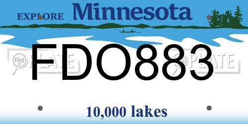 FDO883 Minnesota License Plate