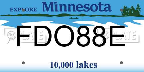 FDO88E Minnesota License Plate