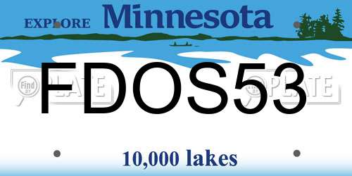 FDOS53 Minnesota License Plate