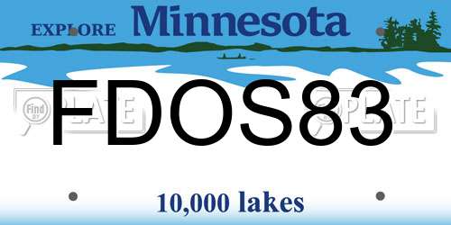 FDOS83 Minnesota License Plate