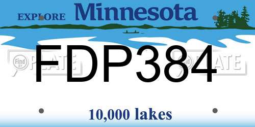 FDP384 Minnesota License Plate