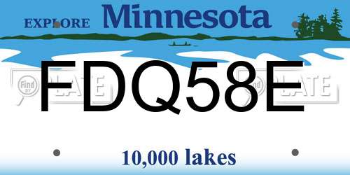 FDQ58E Minnesota License Plate