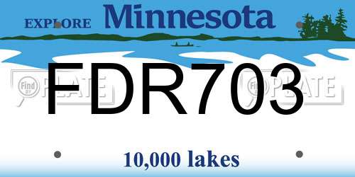 FDR703 Minnesota License Plate