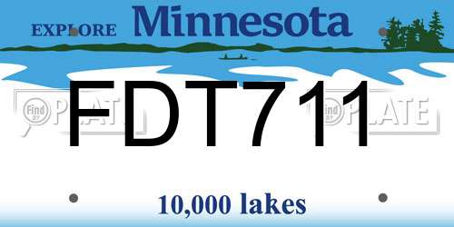 FDT711 Minnesota License Plate