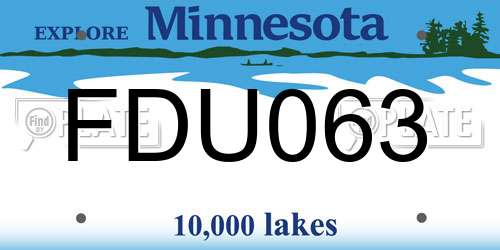 FDU063 Minnesota License Plate