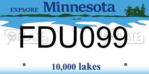 FDU099 Minnesota License Plate