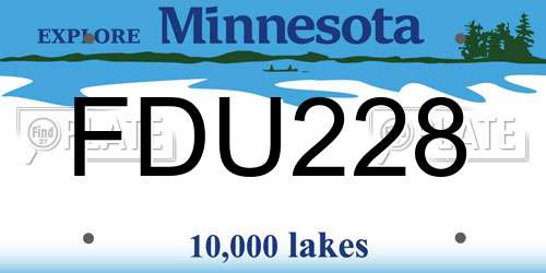FDU228 Minnesota License Plate