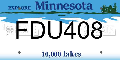 FDU408 Minnesota License Plate