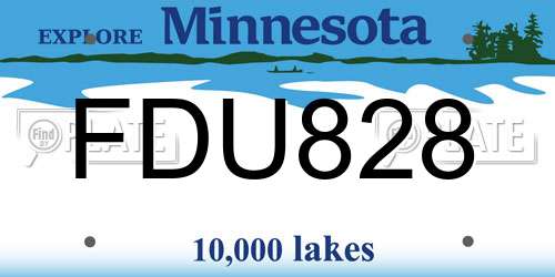 FDU828 Minnesota License Plate