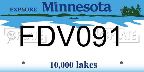 FDV091 Minnesota License Plate