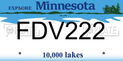 FDV222 Minnesota License Plate