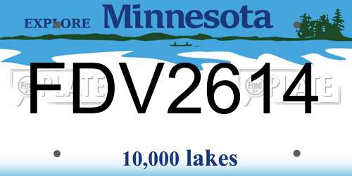 FDV2614 Minnesota License Plate