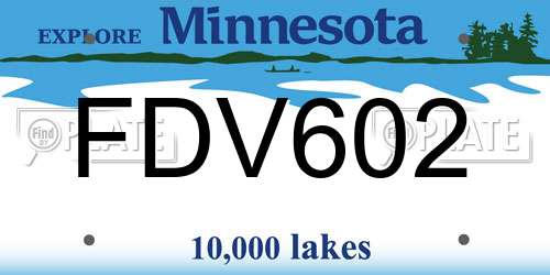 FDV602 Minnesota License Plate