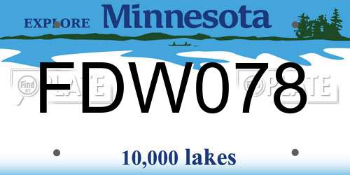 FDW078 Minnesota License Plate