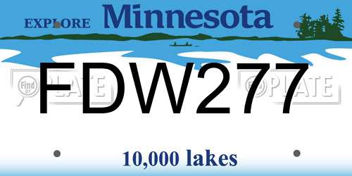 FDW277 Minnesota License Plate