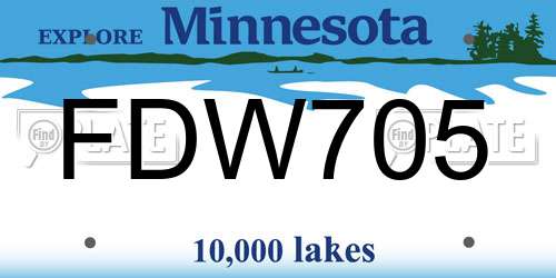 FDW705 Minnesota License Plate