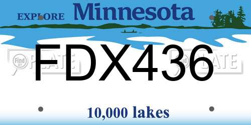 FDX436 Minnesota License Plate