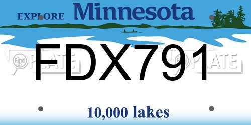 FDX791 Minnesota License Plate