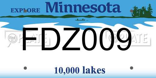 FDZ009 Minnesota License Plate