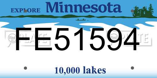 FE51594 Minnesota License Plate