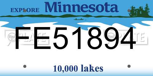 FE51894 Minnesota License Plate