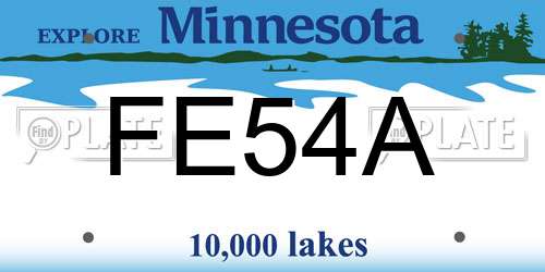 FE54A Minnesota License Plate