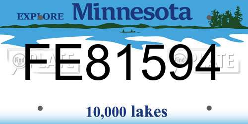 FE81594 Minnesota License Plate