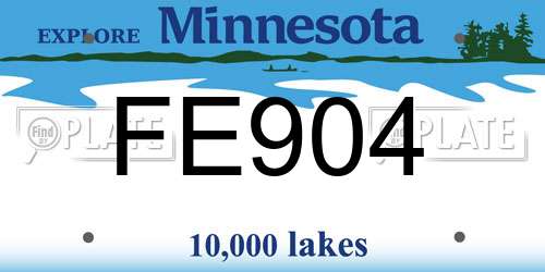FE904 Minnesota License Plate