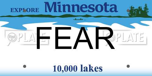 FEAR Minnesota License Plate
