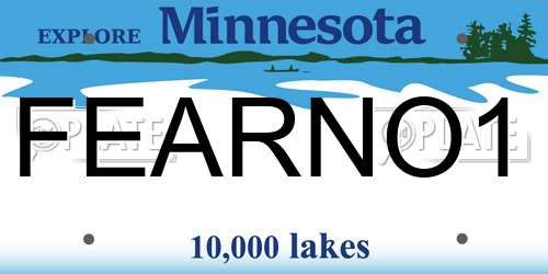 FEARNO1 Minnesota License Plate