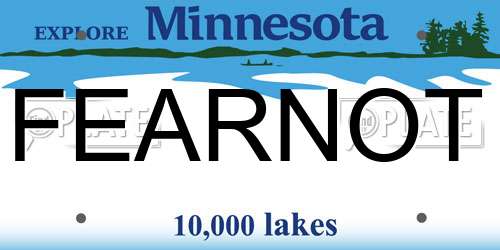 FEARNOT Minnesota License Plate