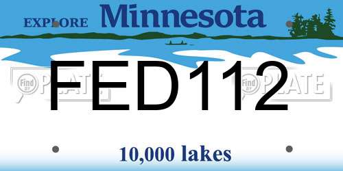 FED112 Minnesota License Plate
