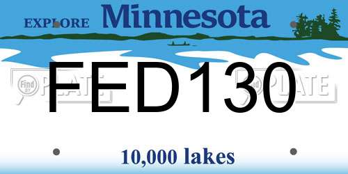 FED130 Minnesota License Plate
