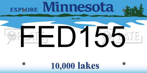 FED155 Minnesota License Plate