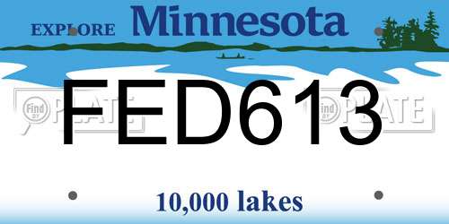 FED613 Minnesota License Plate