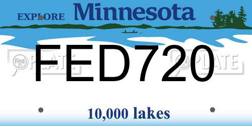 FED720 Minnesota License Plate