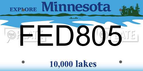 FED805 Minnesota License Plate