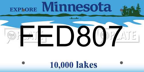 FED807 Minnesota License Plate