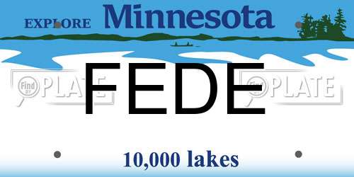 FEDE Minnesota License Plate