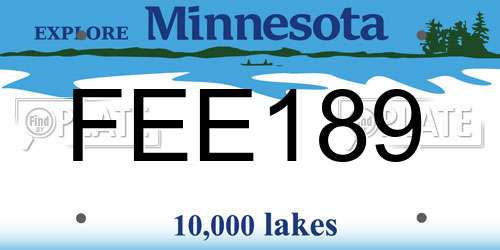 FEE189 Minnesota License Plate
